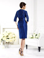 Etui-Linie/Säule Trägerlos Perlen verziert Ärmellos Kurz Taft Brautmutterkleider