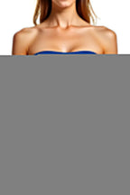 Vestido de cerimónia comprido em chiffon azul royal com mangas evasé