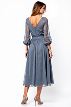 Lace A Line Grey V-Neck Knee-Length Formal Dress