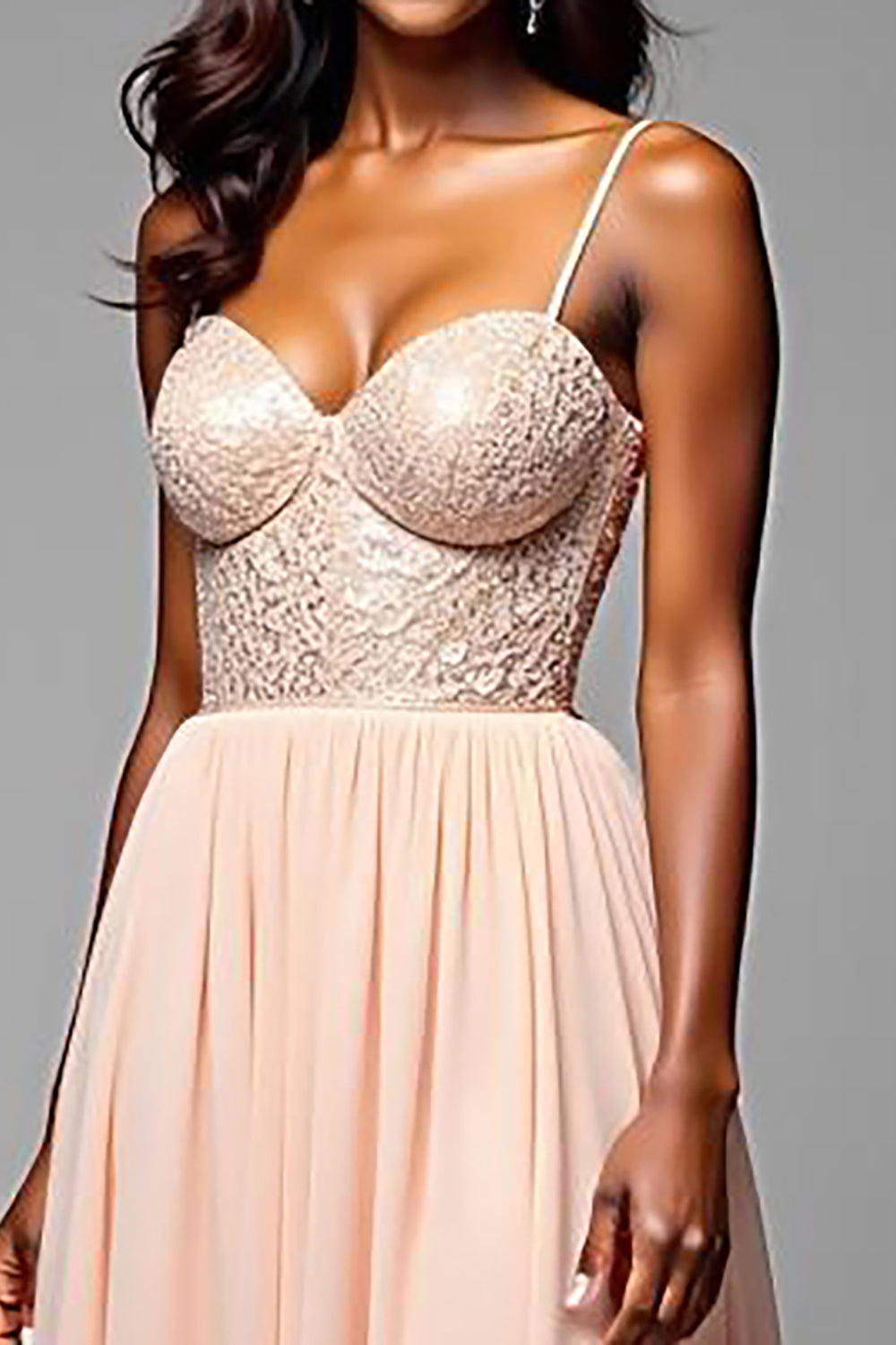 Champagne A Line Sweetheart Long Formal Dress