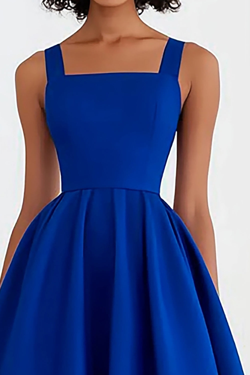 Royal Blue Square Neck A Line Knee-Length Formal Dress