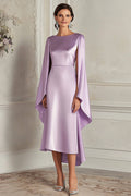 Robe de soirée fourreau genou en lilas