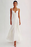Robe longue en mousseline blanche pour dîner de répétition, coupe A