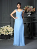 Robe de mariée pour la mère de la mariée en mousseline de soie longue sans manches à plis et bretelles/colonne