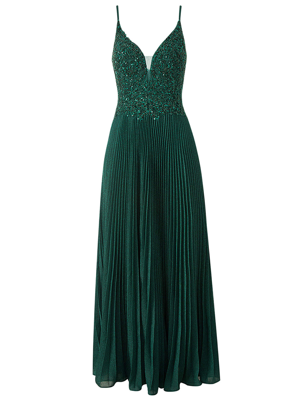 Elisabete Rosa Rosa | Vestido de festa comprido em jersey brilhante, corte A, com aplicações e lantejoulas