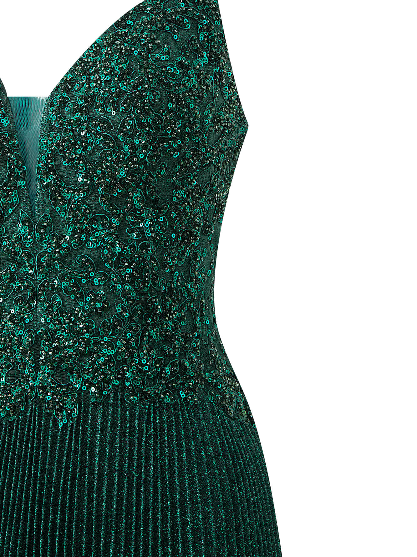 Elisabete Rosa Rosa | Vestido de festa comprido em jersey brilhante, corte A, com aplicações e lantejoulas