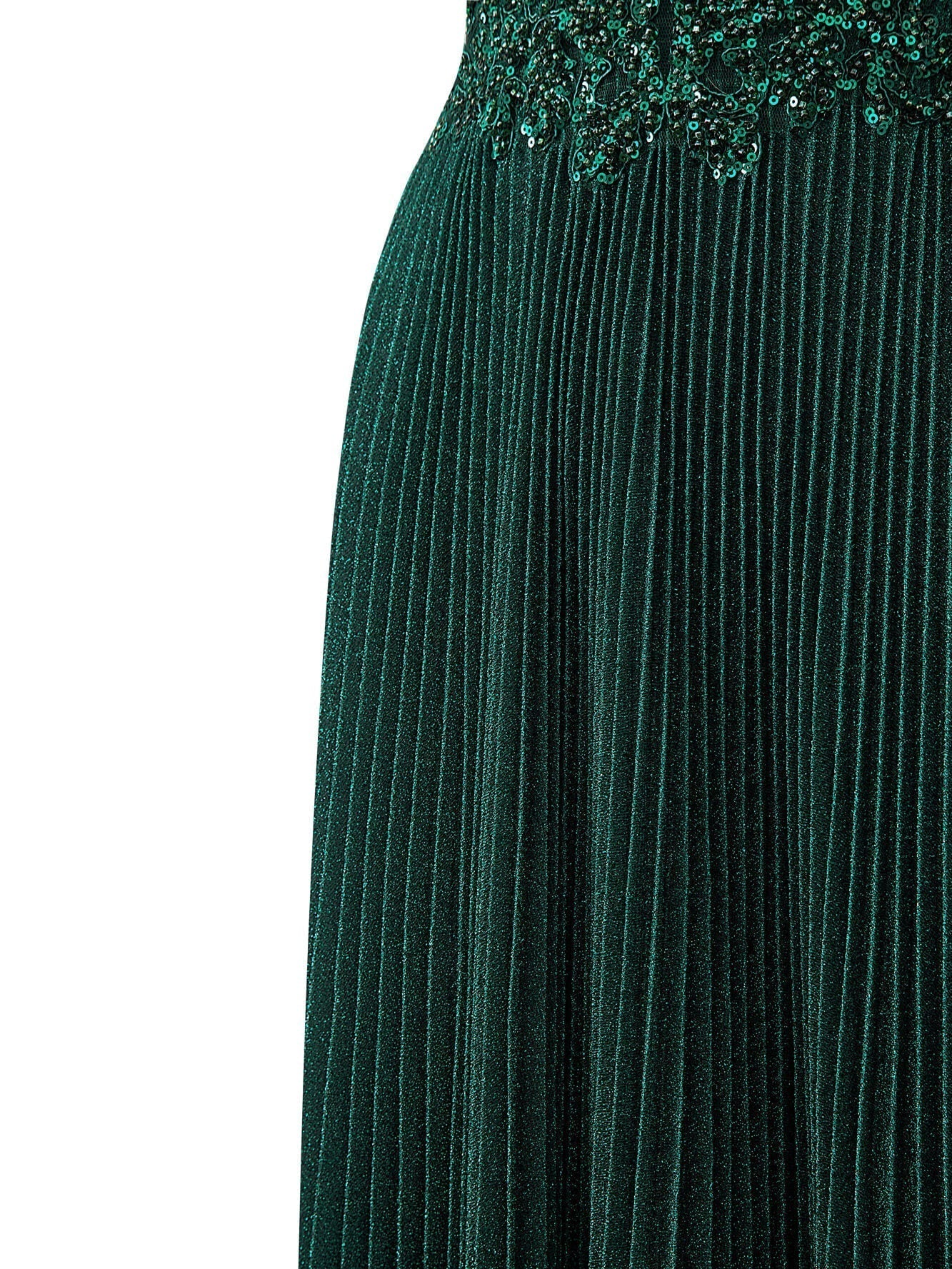 Elisabete Rosa Rosa | Vestido de festa comprido em jersey brilhante, corte A, com aplicações e lantejoulas