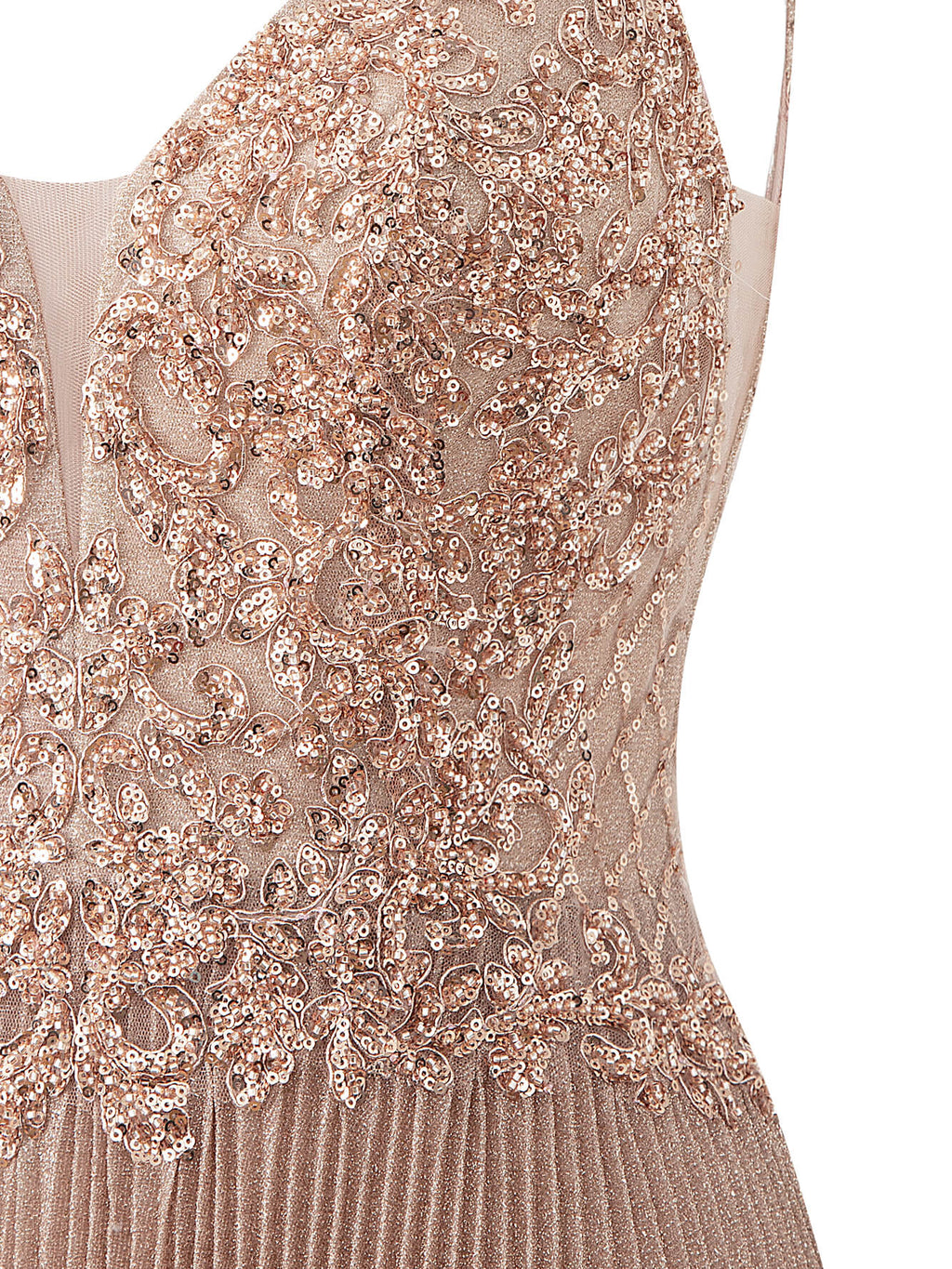 Elisabete Rosa Rosa | Vestido de festa comprido em jersey brilhante, corte A, com aplicações e lantejoulas