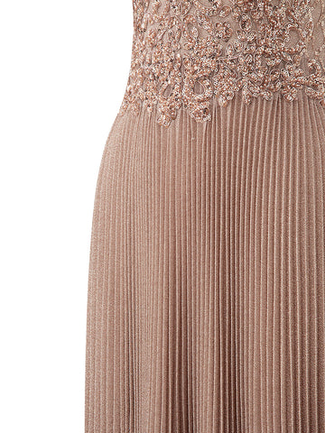 Elizabeth Rose Pink | A-line Floor Length Glitter Jersey Prom Dress with Appliques and Sequins