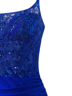 Königsblaues figurbetontes Kurzes Trägerkleid aus Jersey für den Homecoming-Ball