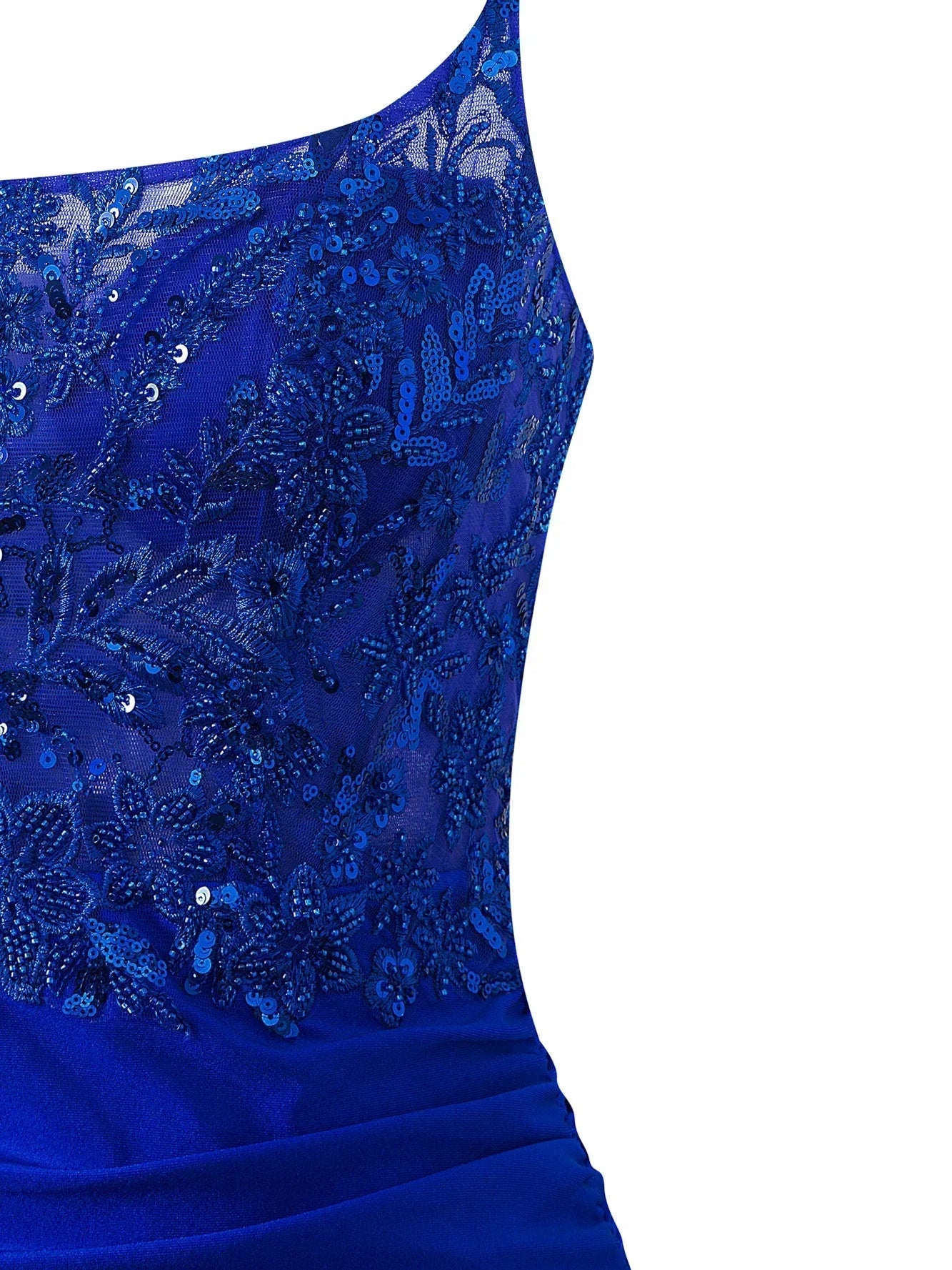 Königsblaues figurbetontes Kurzes Trägerkleid aus Jersey für den Homecoming-Ball