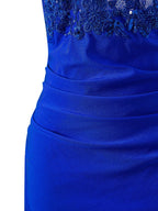 Königsblaues figurbetontes Kurzes Trägerkleid aus Jersey für den Homecoming-Ball