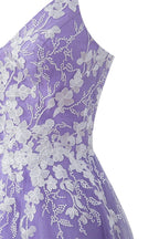 Aline-Kurzballkleid aus Glitzertüll mit Applikationen