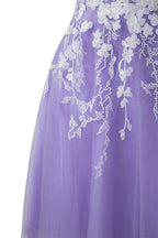 Aline-Kurzballkleid aus Glitzertüll mit Applikationen