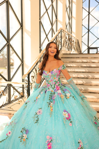 Quinceanera-Kleid mit Blumenstickerei von Amarra 54200