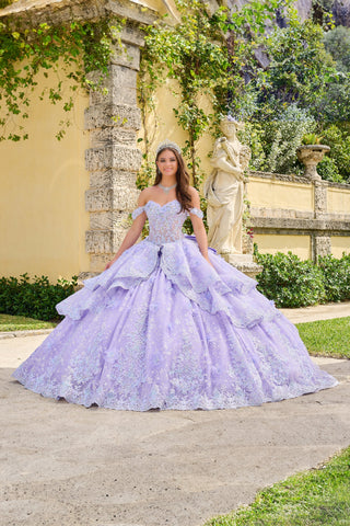 Schulterfreies, gestuftes Quinceanera-Kleid von Amarra 54202