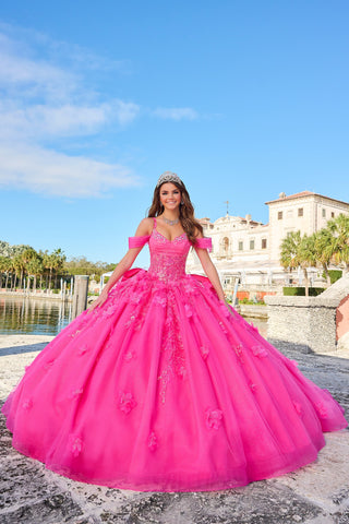 Vestido de quinceanera de manga comprida com lantejoulas da Amarra 54204