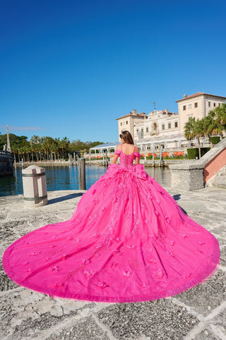 Vestido de quinceanera de manga comprida com lantejoulas da Amarra 54204