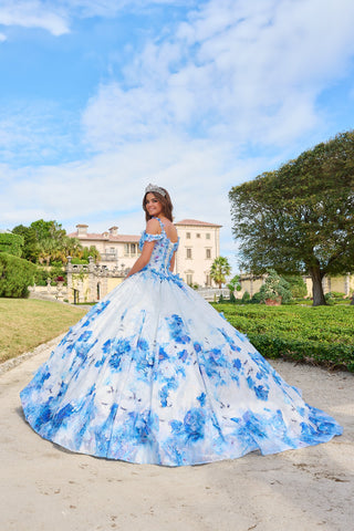 Quinceanera-Kleid mit Cape-Muster und Blumenmuster von Amarra 54208