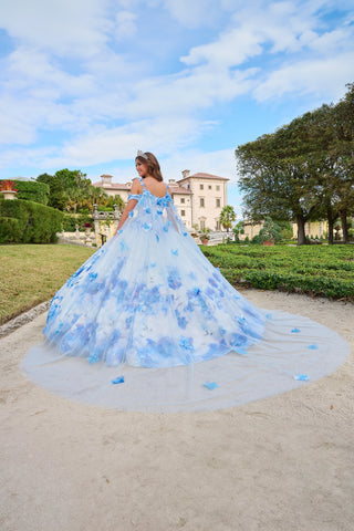 Quinceanera-Kleid mit Cape-Muster und Blumenmuster von Amarra 54208