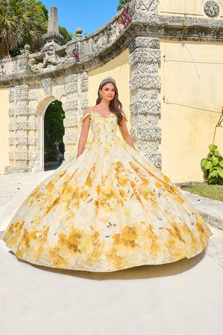 Quinceanera-Kleid mit Cape-Muster und Blumenmuster von Amarra 54208