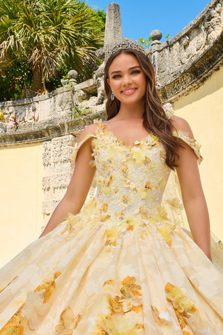 Quinceanera-Kleid mit Cape-Muster und Blumenmuster von Amarra 54208