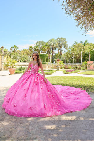 Vestido de quinceanera sem alças com mangas abalonadas da Amarra 54218