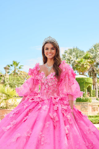 Vestido de quinceanera sem alças com mangas abalonadas da Amarra 54218