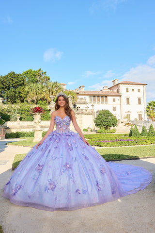 Vestido de quinceanera sem alças com mangas abalonadas da Amarra 54218