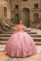 Vestido de baile com decote profundo e estampado floral 3D da Amarra 54229