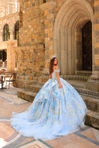 Ballkleid mit 3D-Blumenmuster und kalten Schultern von Amarra 54232