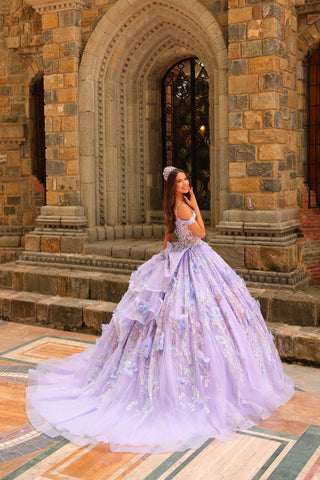 Ballkleid mit 3D-Blumenmuster und kalten Schultern von Amarra 54232