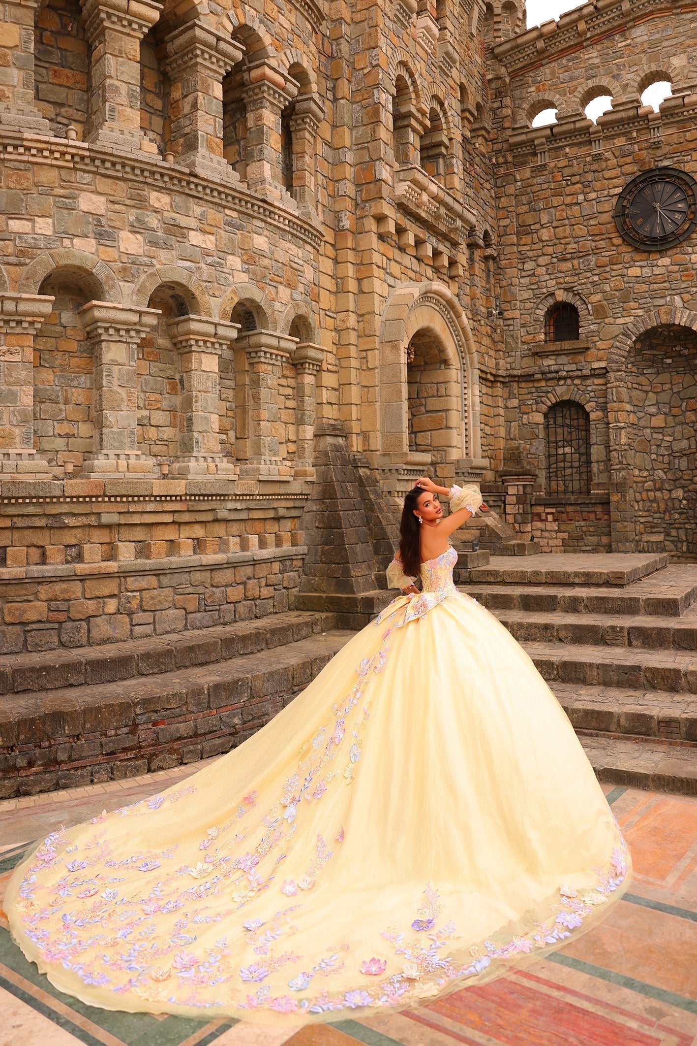 Strapless Puff Sleeve Ball Gown by Amarra 54234