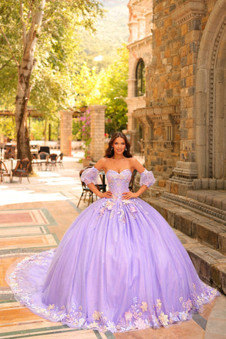 Trägerloses Ballkleid mit Puffärmeln von Amarra 54234