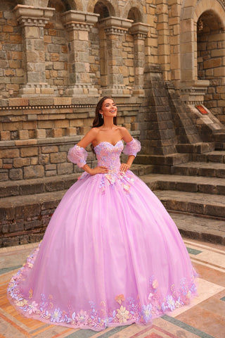 Trägerloses Ballkleid mit Puffärmeln von Amarra 54234
