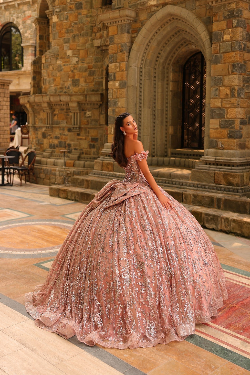 Beaded Off Shoulder Ball Gown by Amarra 54237