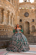 Trägerloses Ballkleid mit Puffärmeln von Amarra 54238