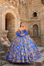 Vestido de baile sem alças com mangas abalonadas da Amarra 54238