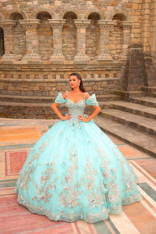 Vestido de baile com corpete ombro a ombro da Amarra 54241