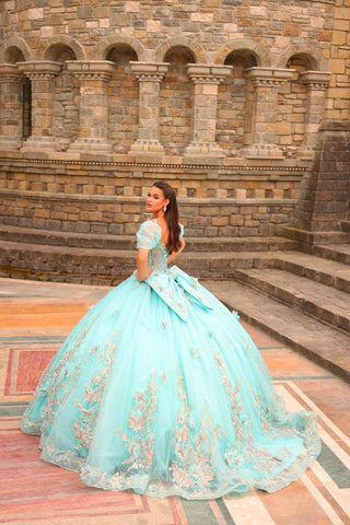 Vestido de baile com corpete ombro a ombro da Amarra 54241