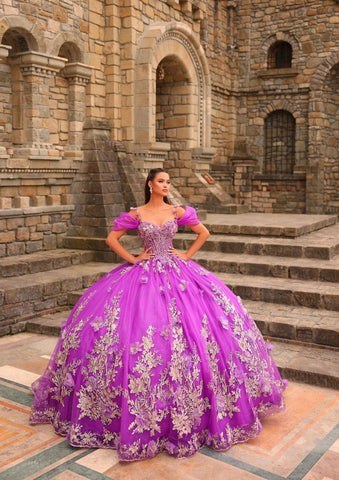 Vestido de baile com corpete ombro a ombro da Amarra 54241