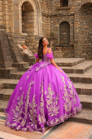 Vestido de baile com corpete ombro a ombro da Amarra 54241