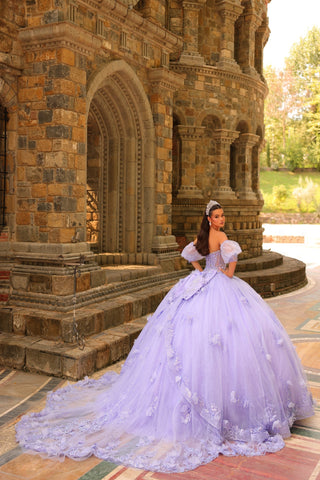 Trägerloses Ballkleid mit Puffärmeln von Amarra 54242