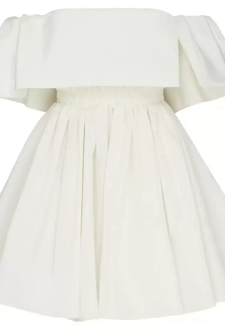 Vestidos Blancos de Tirantes Caídos Mini para el Baile de Regreso a Casa Vestidos Tipo A S4014