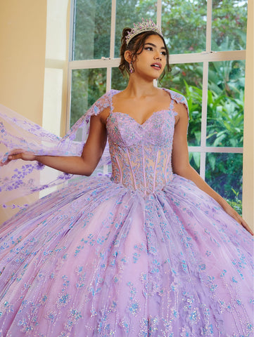 Ärmelloses Cape Quinceanera-Kleid von LizLuo Fiesta 56510