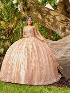Sleeveless Cape Quinceanera Dress by LizLuo Fiesta 56510