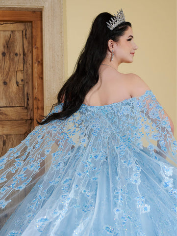 Ärmelloses Cape Quinceanera-Kleid von LizLuo Fiesta 56510