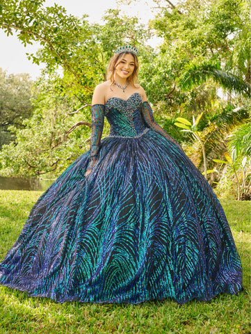 Vestido de quinceanera de manga comprida da marca LizLuo Fiesta 56511