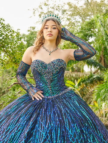 Vestido de quinceanera de manga comprida da marca LizLuo Fiesta 56511