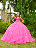 Abito da Quinceañera Cuore Floreale di LizLuo Fiesta 56512